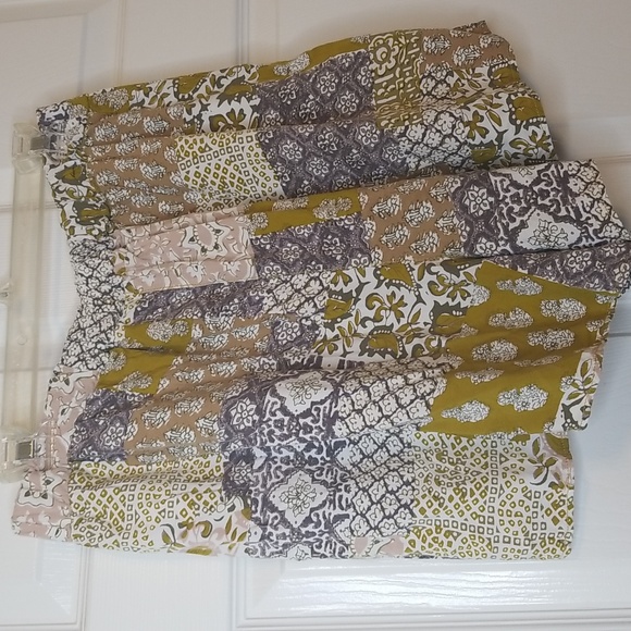 Maeve By Anthropologie Patchwork Boho Pleated Skort Shorts - Picture 7 of 14